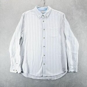 Carbon2cobalt Shirt Mens Large White‎ Blue Textured Button Up Long Sleeve